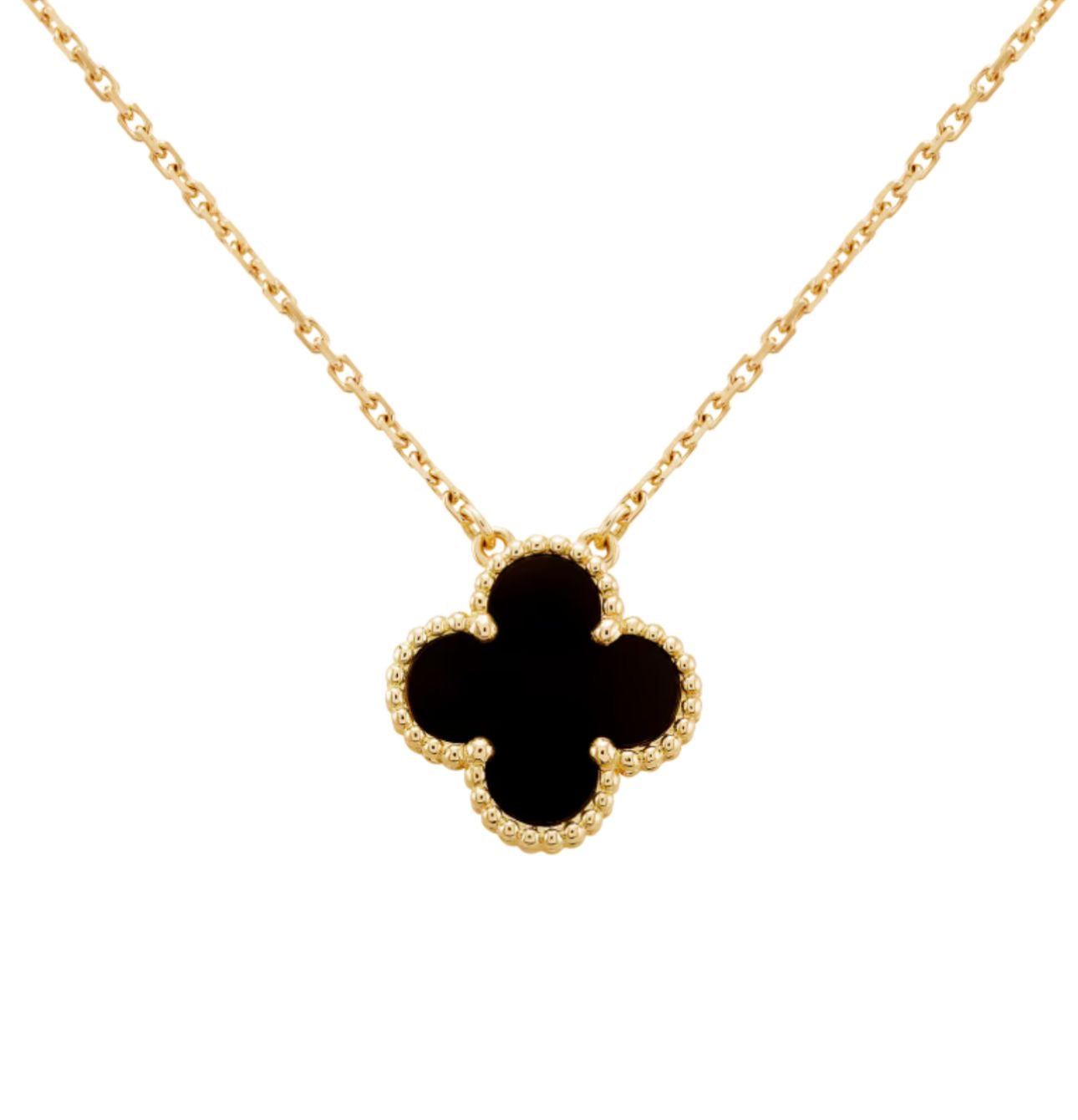 BLACK CLARA CLOVER NECKLACE