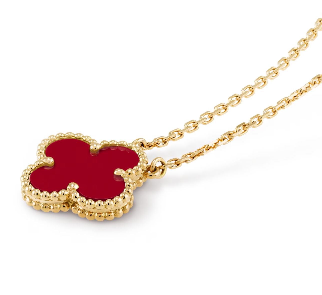 RED CLARA CLOVER NECKLACE