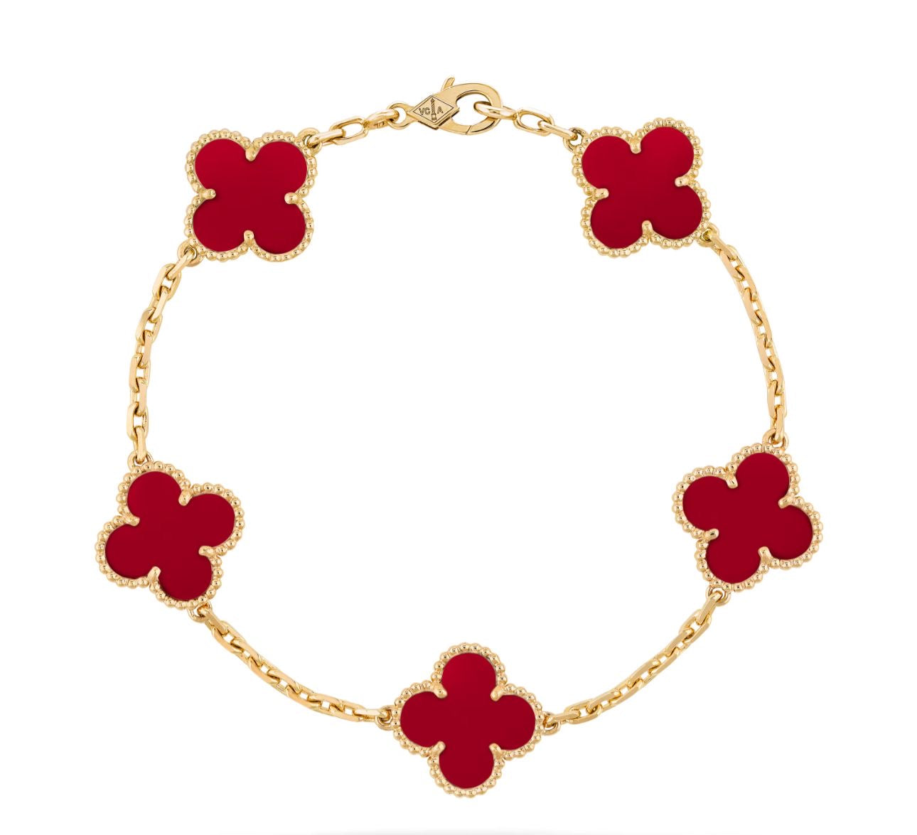 RED CLARA CLOVER BRACELET