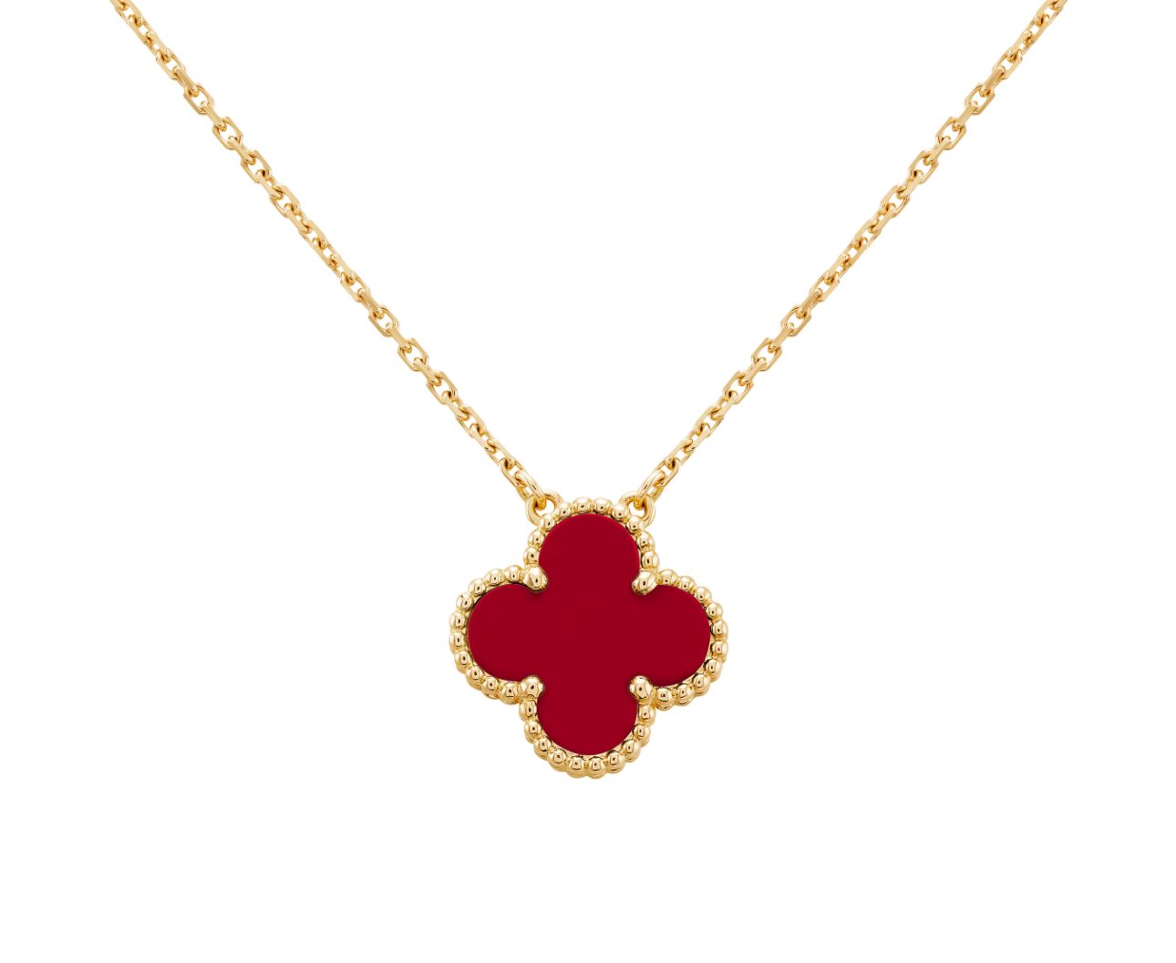 RED CLARA CLOVER NECKLACE