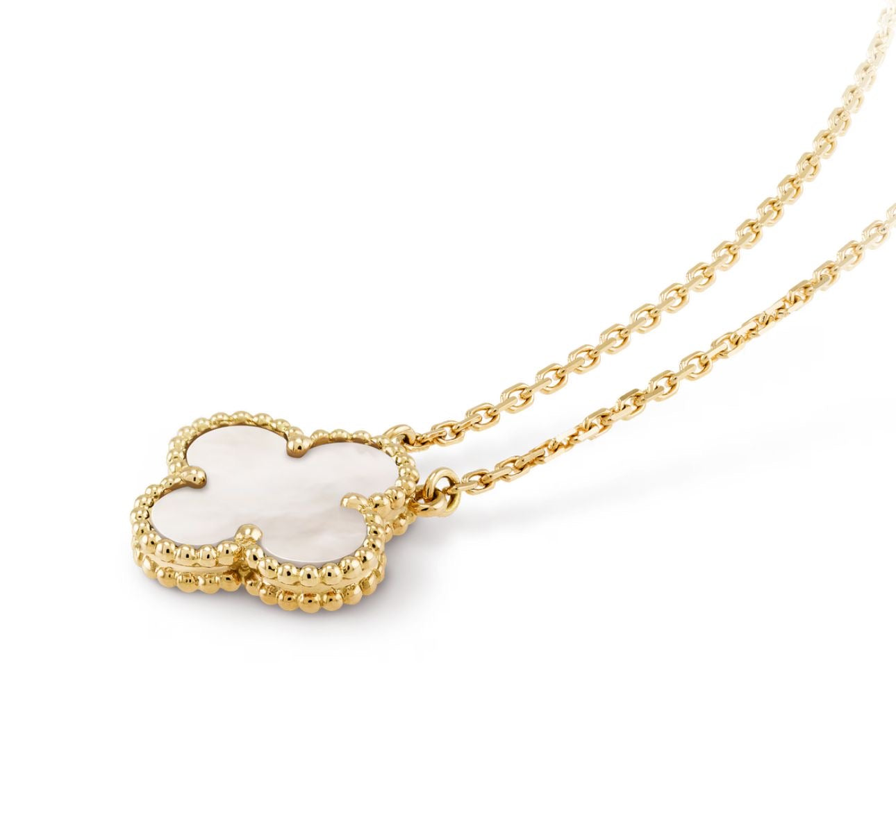 WHITE CLARA CLOVER NECKLACE