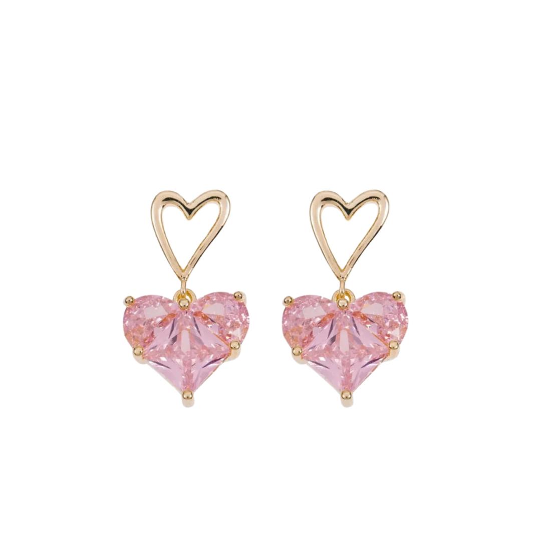 PINK HEART EARRINGS