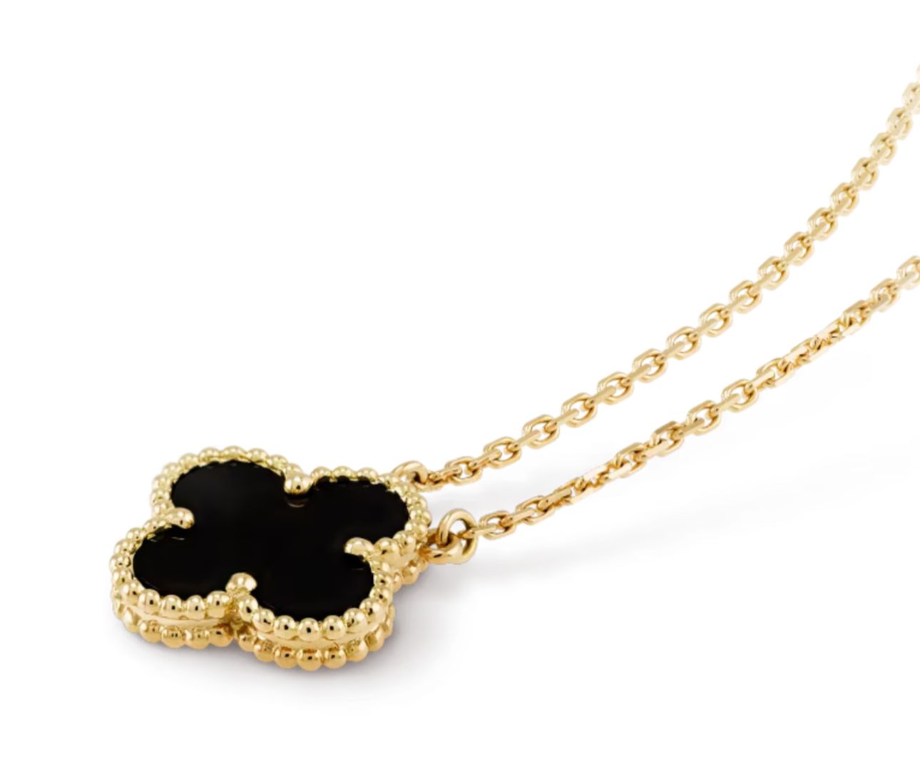 BLACK CLARA CLOVER NECKLACE